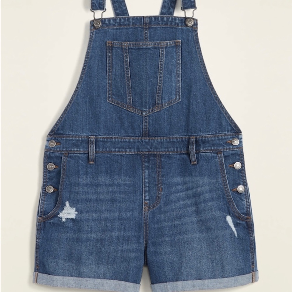 Old Navy Distressed Jean Shortalls for Women